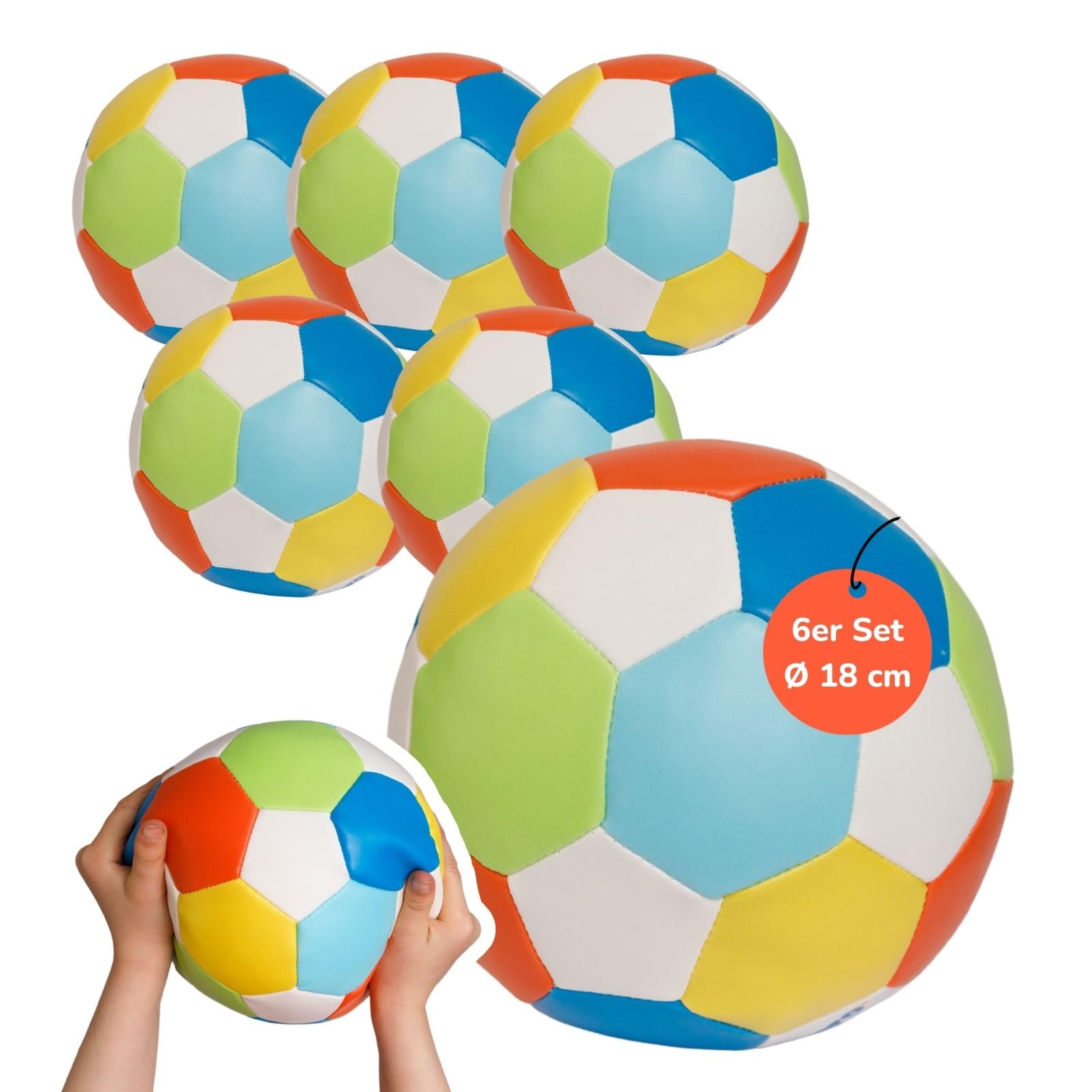 alldoro Softball Ø 18 cm, Schaumstoffball, Indoor & Outdoor, Spielzeug | ideal als Geschenk für Kinder, sorgt für Spielspaß, Extra weiche Schaumstoff-Fußbälle für Kinder ab 0 Jahren