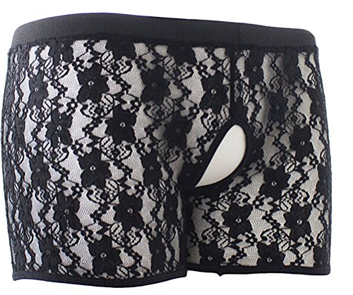 Mens Sexy Tight Fit Floral Lace Open Erotic Fetish Pole Dance Sissy Thong Underwear