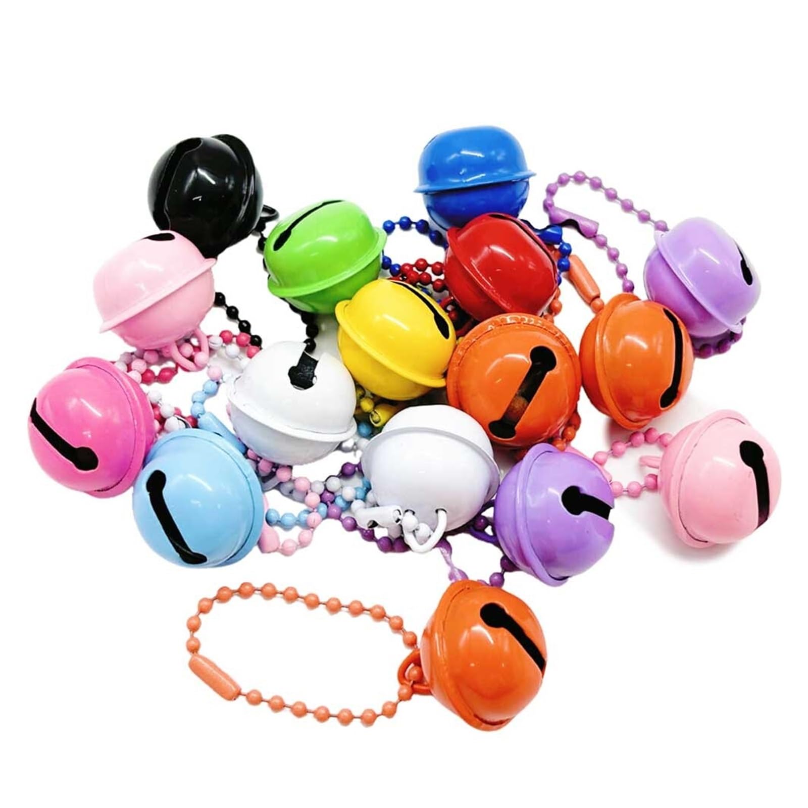 Christmas Bells 30pcs 22mm Colorful Bell Metal Round Mini Bells Ornaments Decor Pendants for Christmas for Christmas Decor