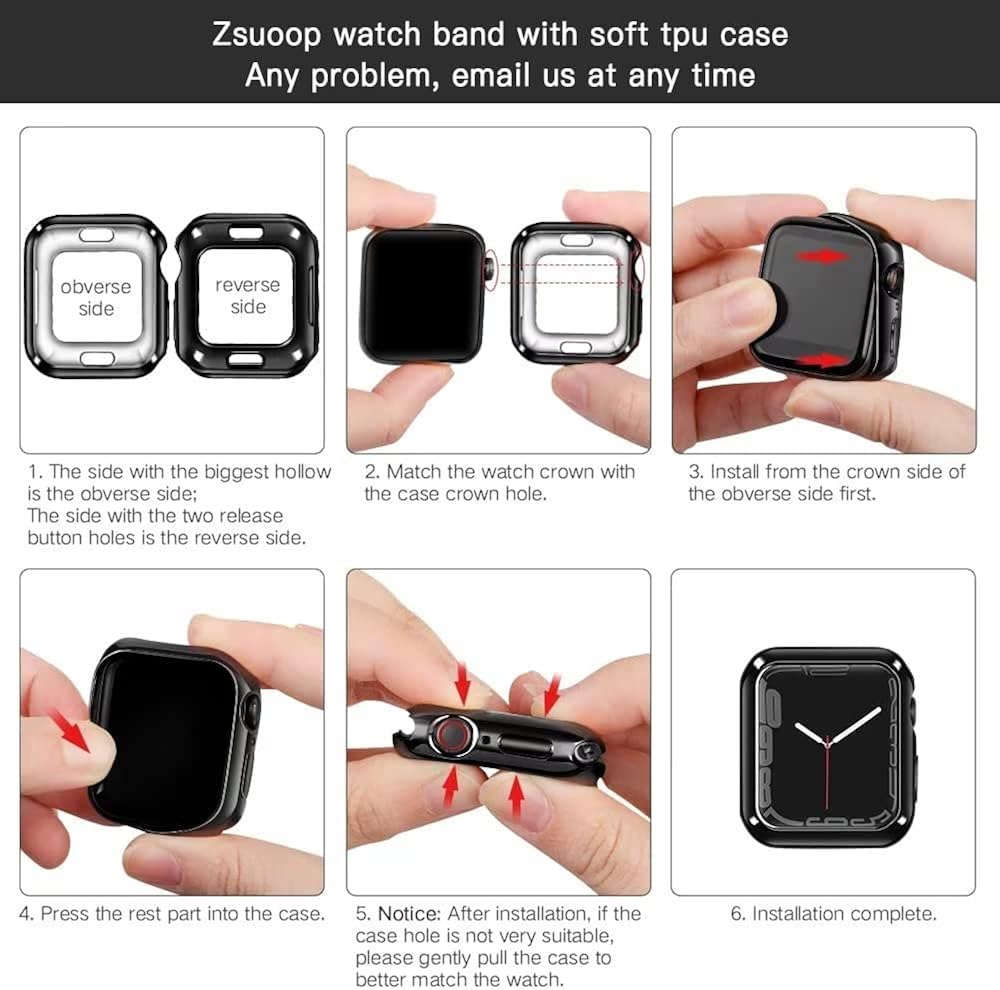 Zsuoop Metal Stainless Steel Band Compatible with Apple Watch Bands 38mm 40mm 41mm 42mm 44mm 45mm With Screen Protector Case,Magnetic Adjustable strap for iWatch Series 8/7/6/5/4/SE/3/2/1 Women Men 45mm Silver