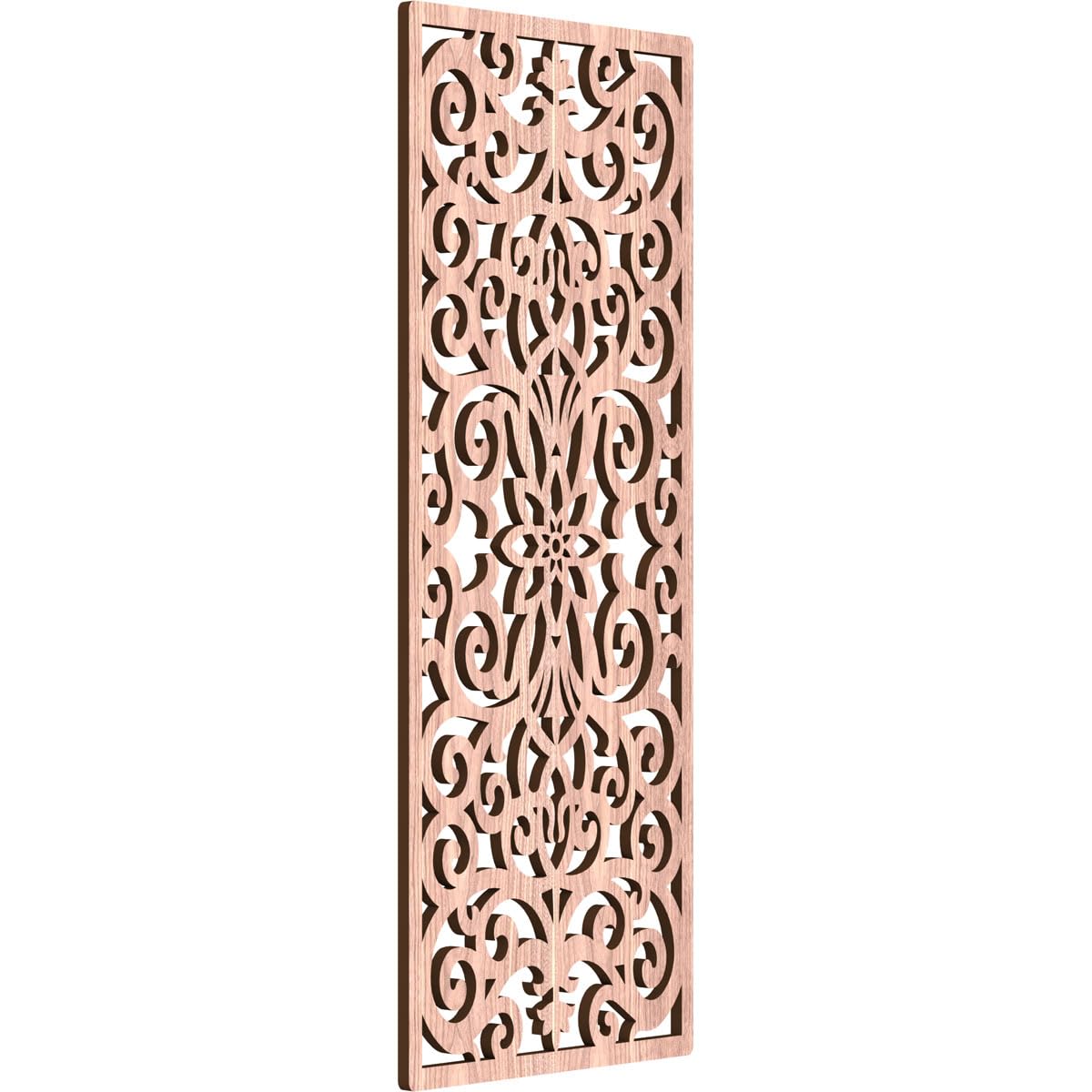 Buel Decorative Pierced Fretwork Wood Wall Panels, 13 3/8"W x 34 3/8"H x 3/8"T, Walnut