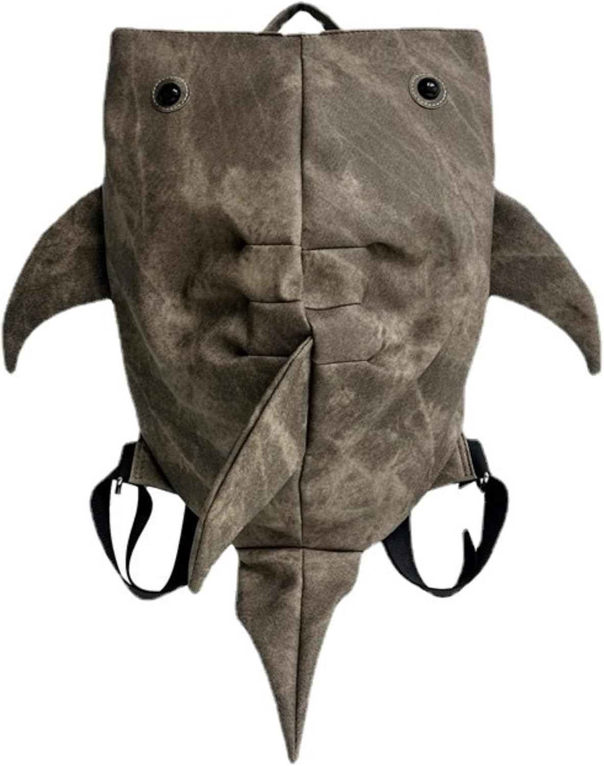 Shark Backpack, Creative 3D Shark Daypack with USB Port, Laptop Knapsack for Hiking, Travel, Shark Shoulder Bag (Brown)