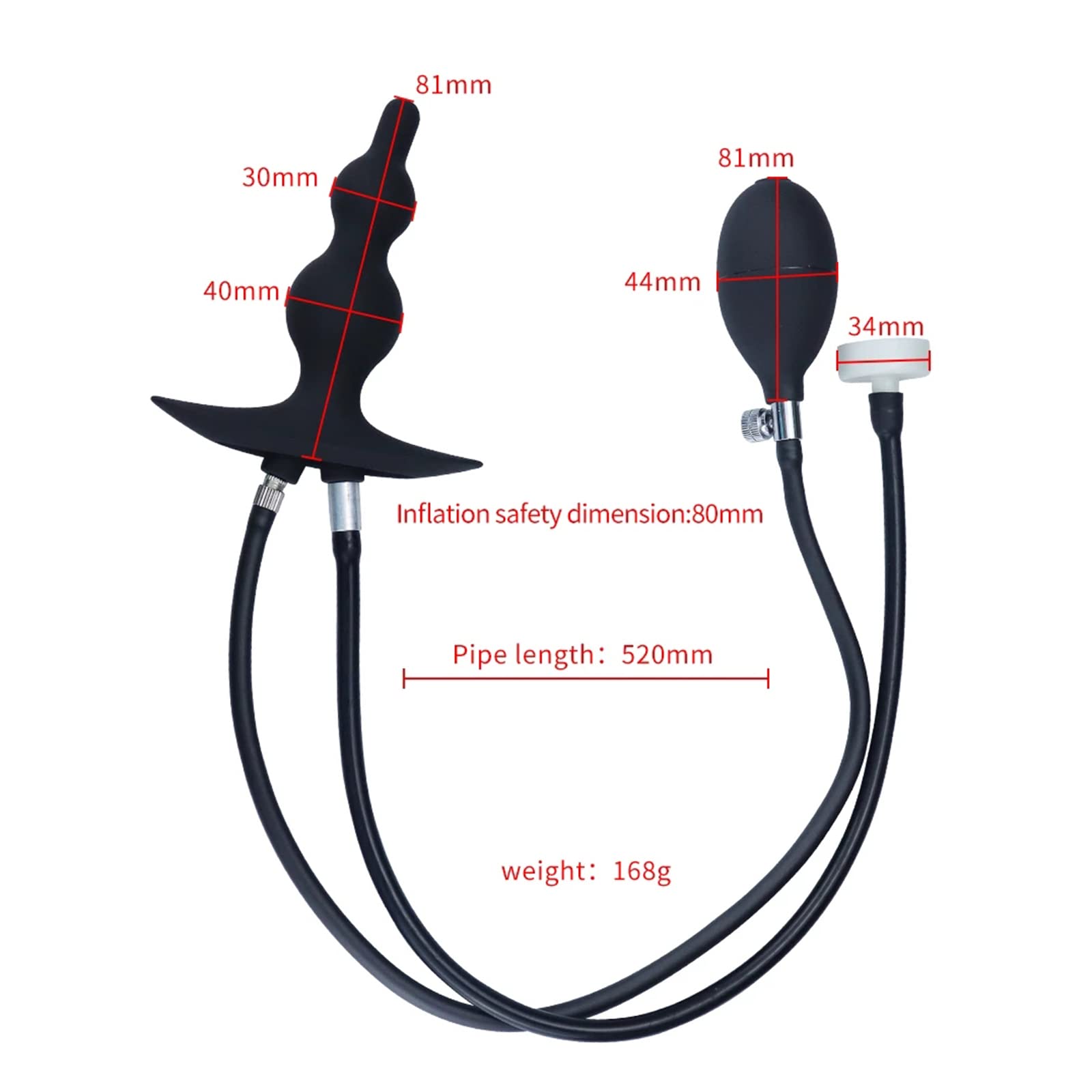 Plug anal gonflable en silicone avec pompe et lavement anal, plug anal en silicone, extension de l'anus, perles anales, gode anal for hommes et femmes