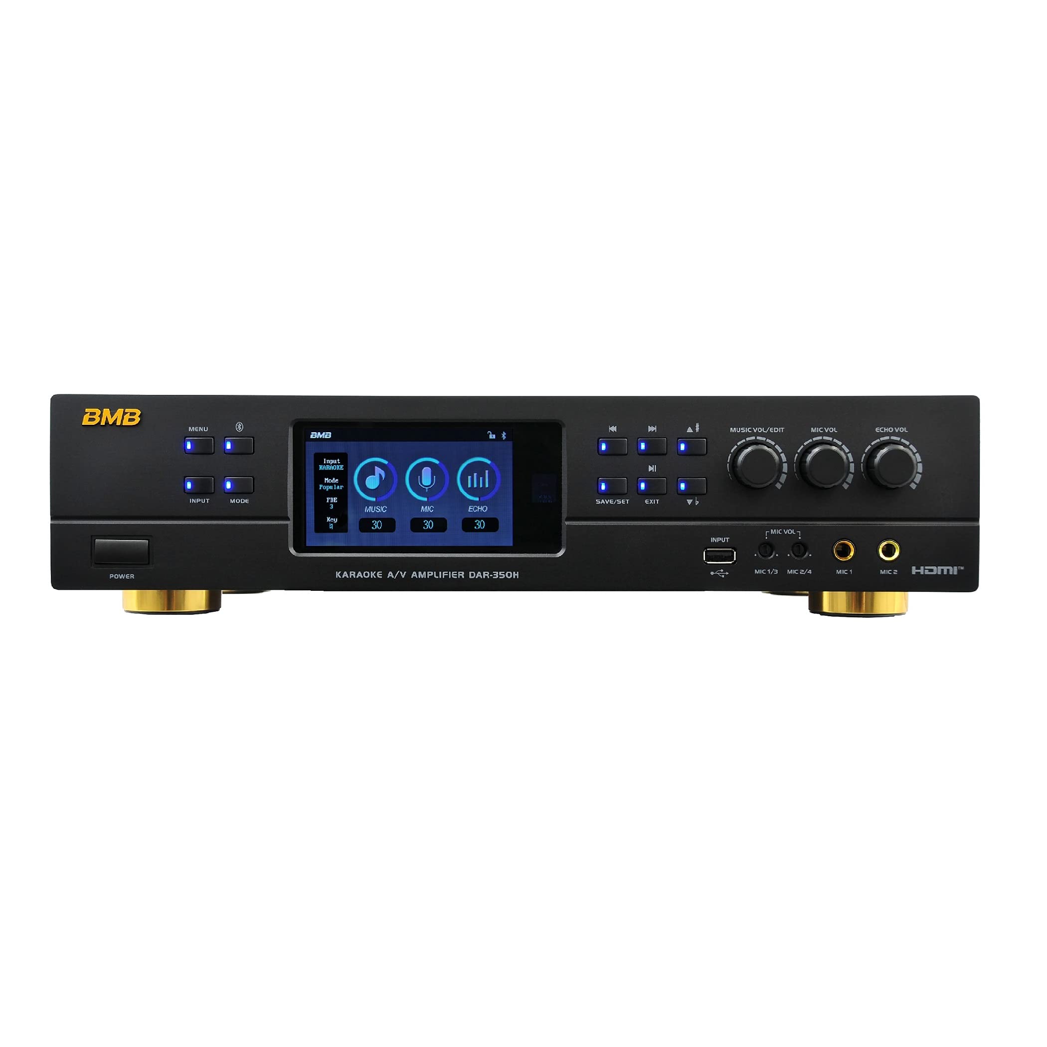 BMB DAR-350H 700W 2-Channel Karaoke Mixing Amplifier with HDMI and Dual Bluetooth