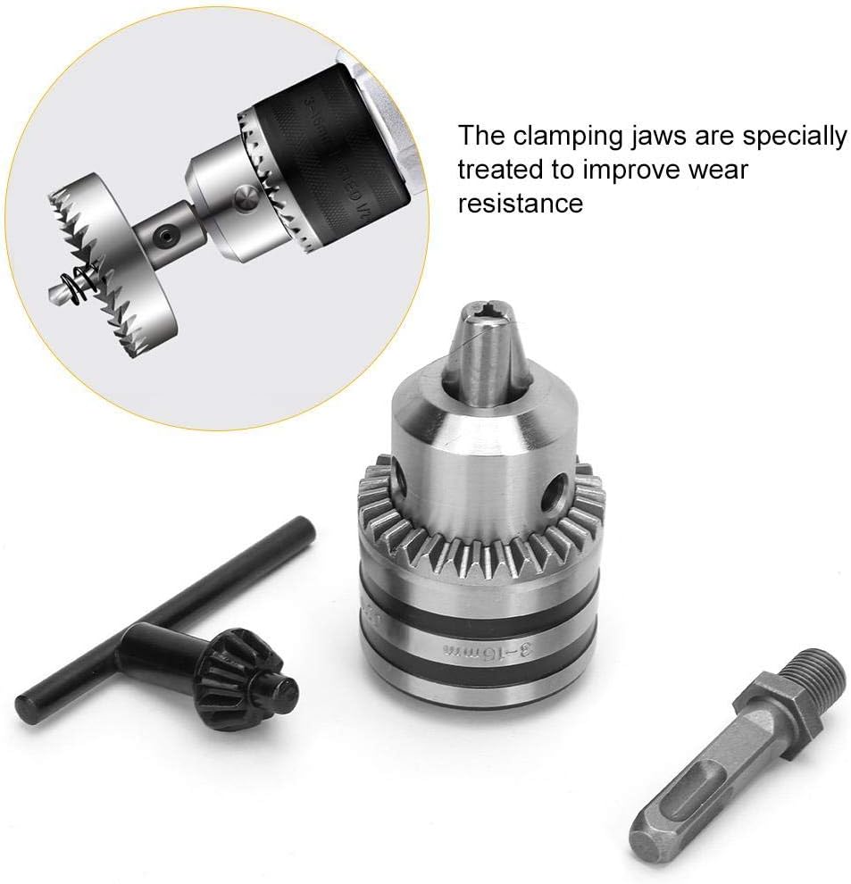 3.0-16MM 1/2-20UNF Drill Chuck Kit, UNF Key Type Electric Drill Chuck with SDS Electric Hammer Shank