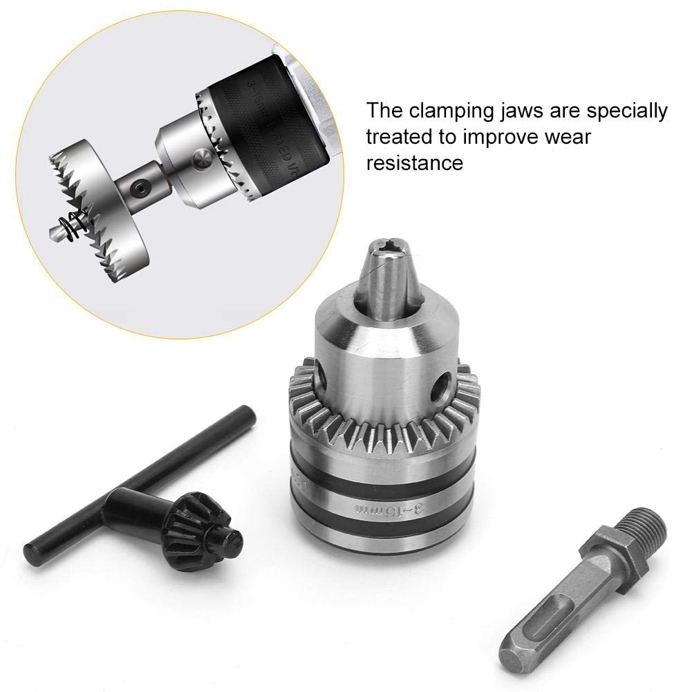 3.0-16MM 1/2-20UNF Bohrfutter-Adapter-Kit, UNF-Schlüsseltyp Elektrisches Bohrfutter mit SDS-Elektrohammer-Vierkantschaft-Adapter