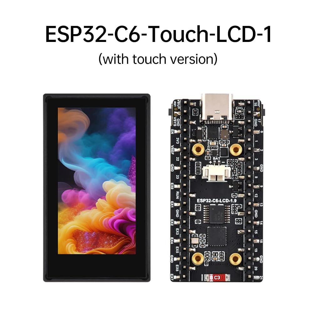 VIDOO Scheda Sviluppo con Display LCD 1,9 pollici Schermo Tattile 2.4GHz WiFi BLE 5 BT Flash Grande Capacità-C6 Con Touch