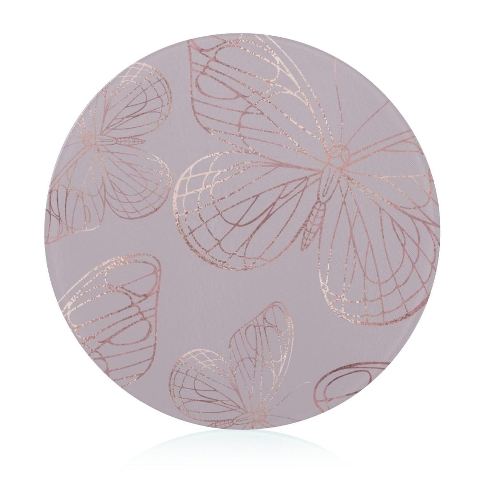 Planche à découper en verre trempé papillon 20 cm antidérapante pour cuisine