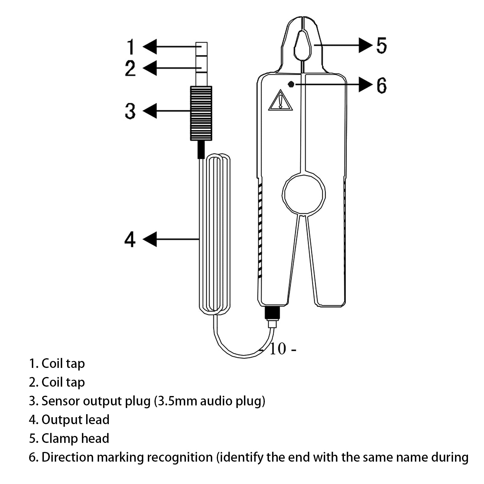 Needle Nose Clamp Current Sensor, AC Leakage Current Detection, Portable Design for Electric Power