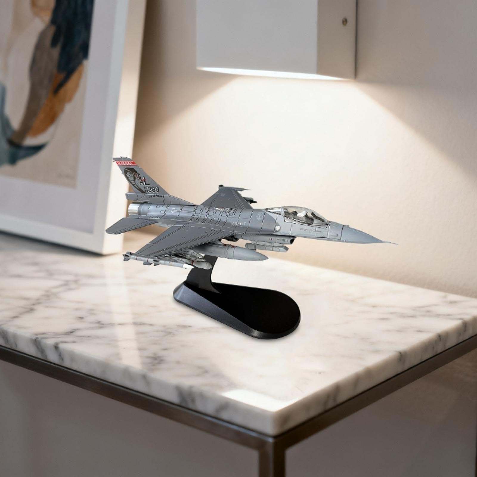 Modellino Aereo F-16C in Scala 1/72, Giocattolo per Bambini, Modello da Caccia Realistico in Lega e PP per Collezione