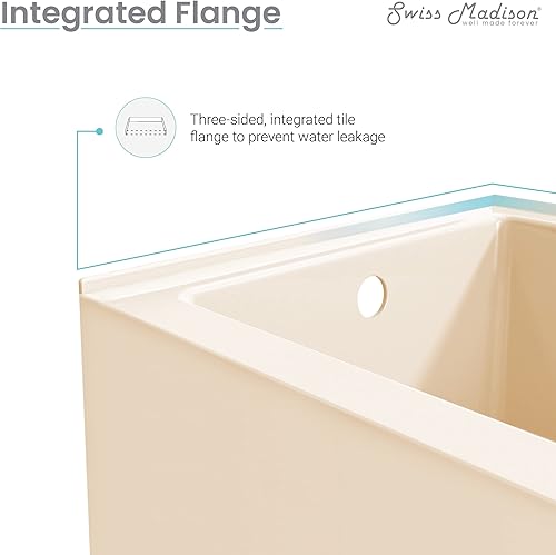 Miniatura 9 de Voltaire - Bañera de 54 x 30 pulgadas para alcoba de drenaje a mano derecha con delantal en bisque