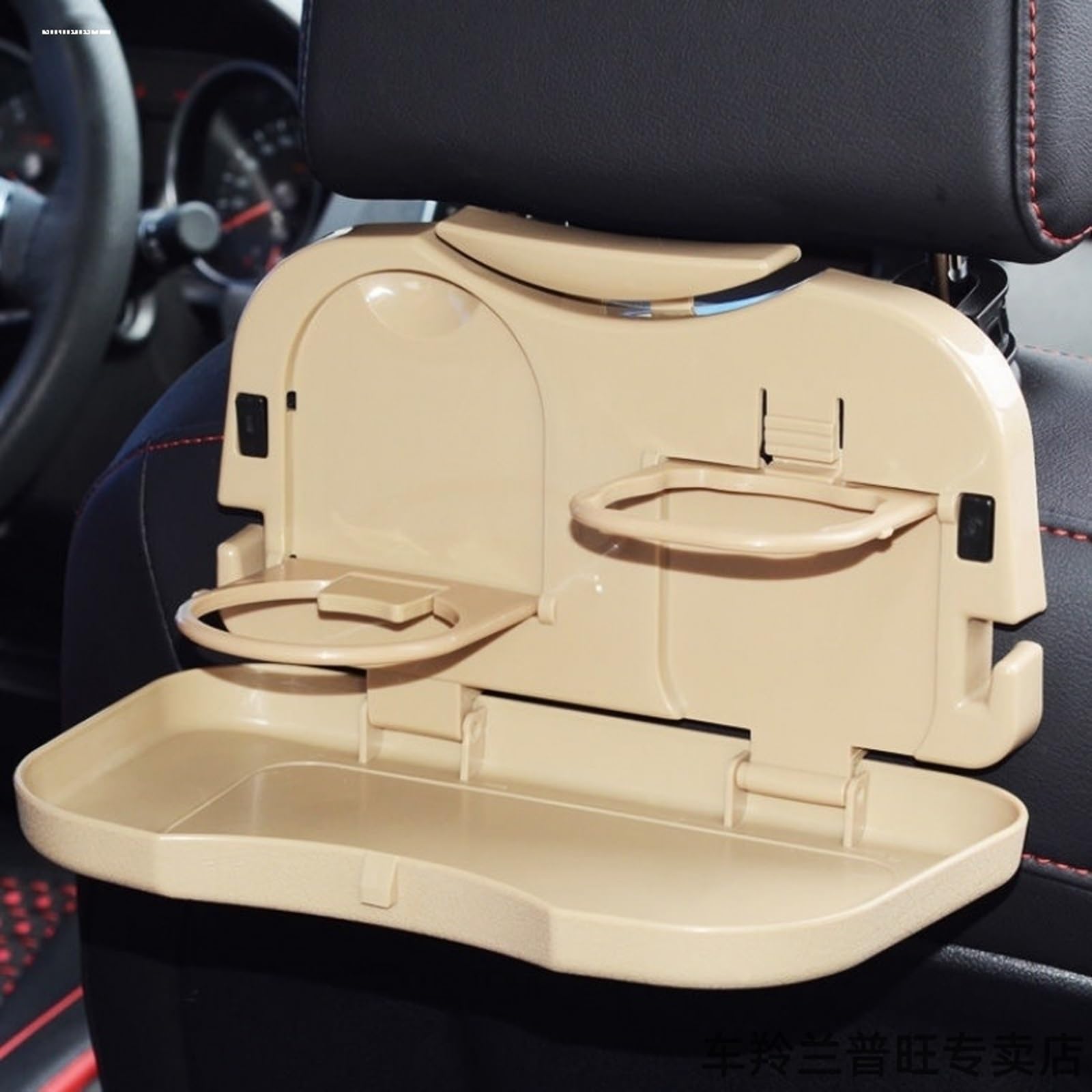 Bandeja portátil para asiento de coche con soporte para bebidas, mesa plegable para reposacabezas de asiento trasero para comer, mesa de viaje multifunción para niños y adultos, estable y conveniente