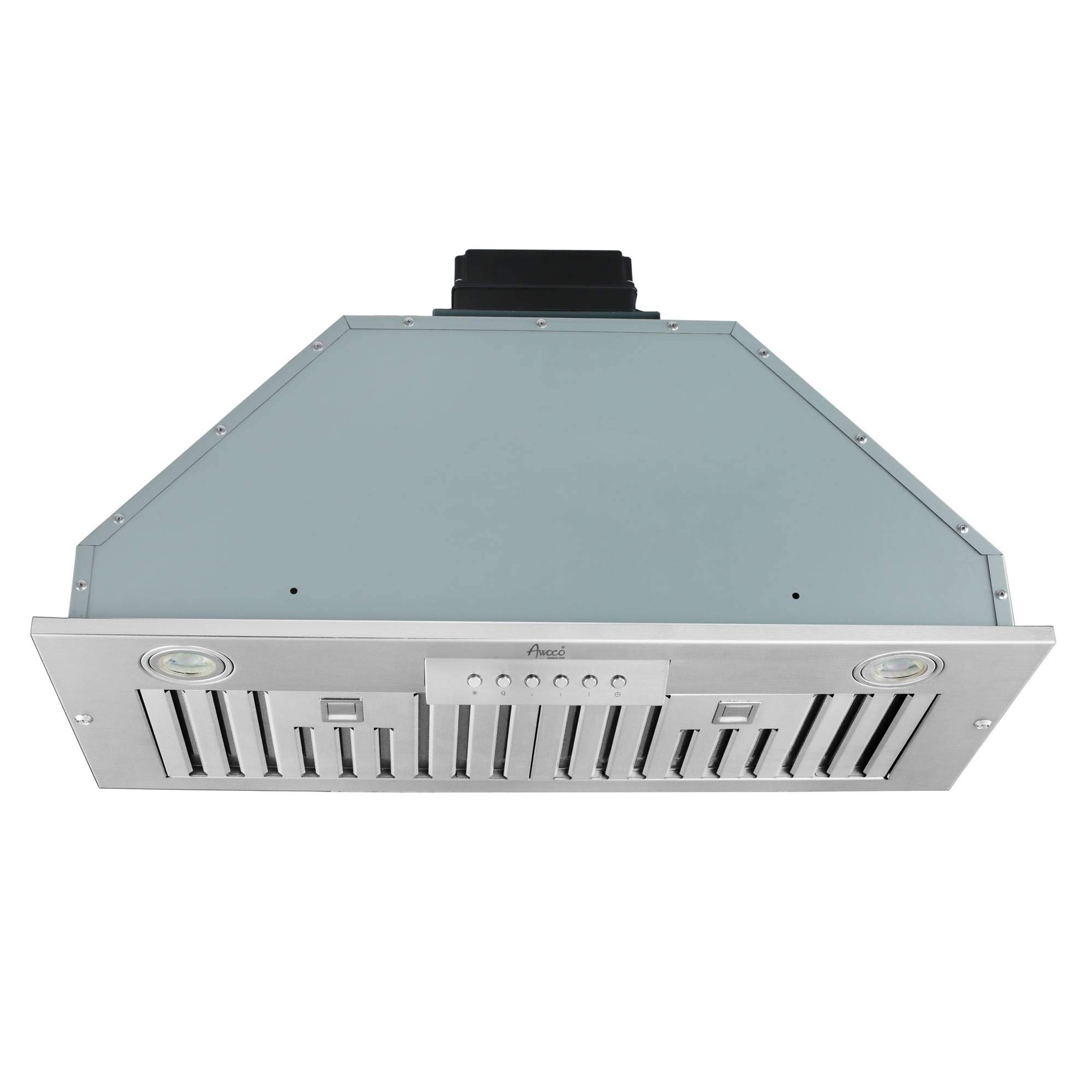 Awoco Built-in/Insert Stainless Steel Range Hood, 4-Speed, 600 CFM, LED Lights, Baffle Filters for Wood Hood (36")