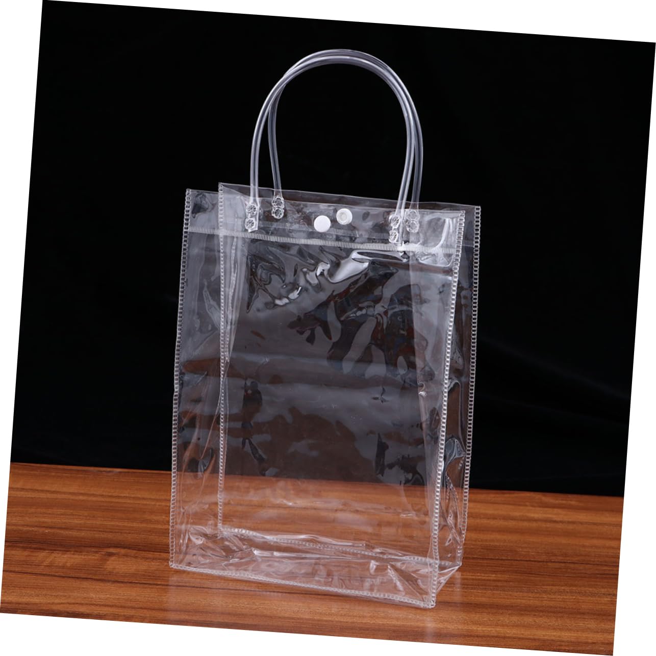 KOMBIUDA 24 Bolsas Transparentes de Pvc Reutilizables para Obsequio Asas Prácticas Tamaño Mediano Ideales para Envolver y Packaging en Fiestas
