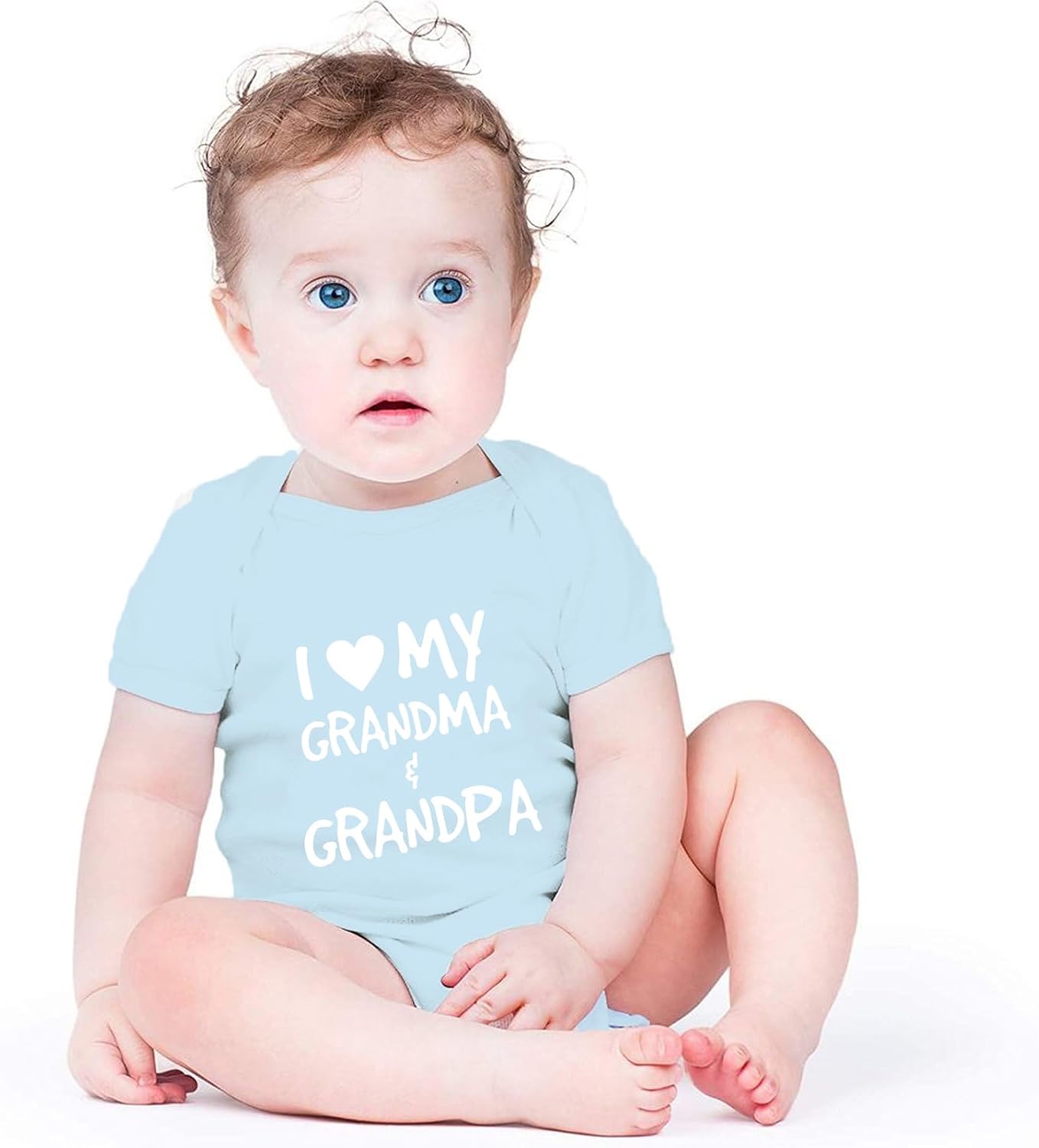 I Love My Grandma & Grandpa Baby Bodysuit Grandma Baby Clothes Grandpa Bodysuits for Babies Romper