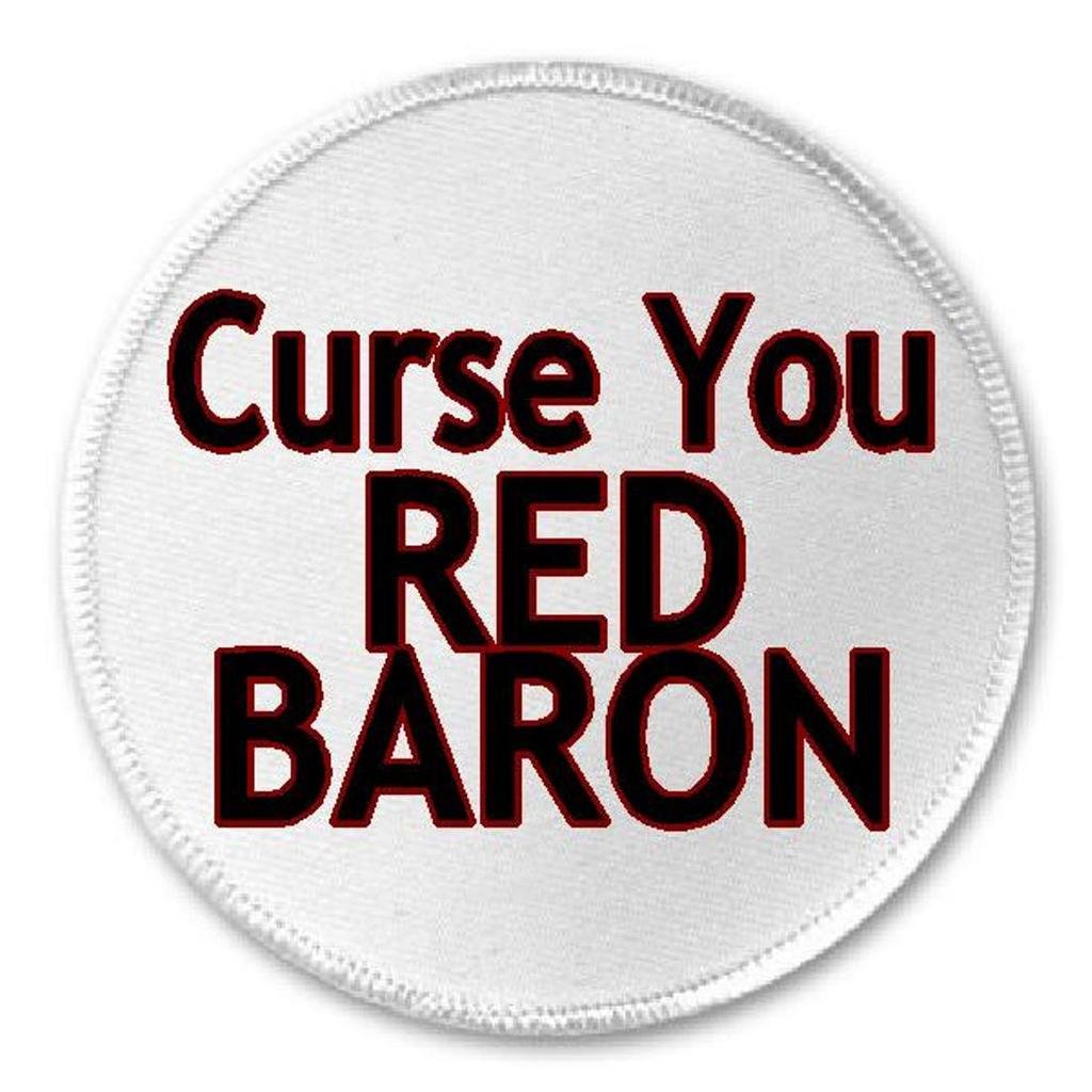 Curse You Red Baron - 3" Sew/Iron On Patch Peanuts Retro Humor Snoopy