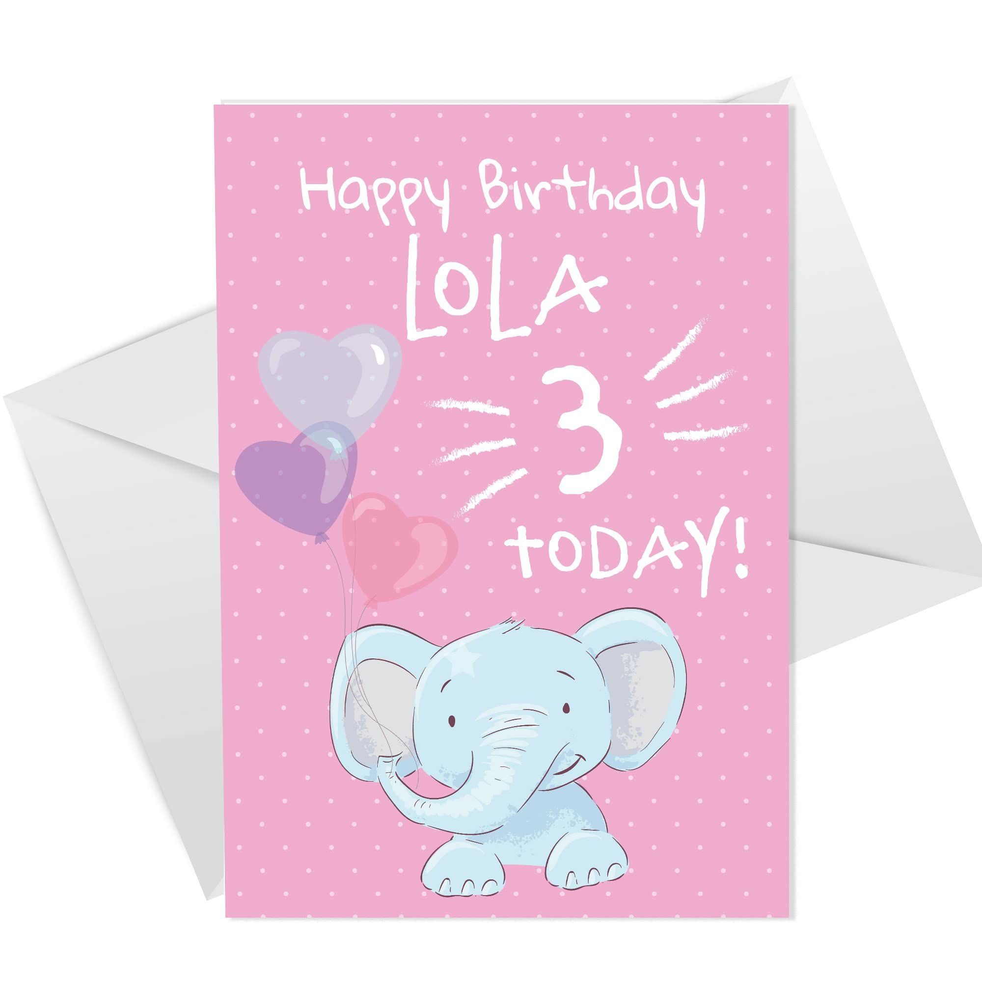 PERSONALISED Pink Birthday Card For Daughter 1st 2nd 3rd 4th Birthday Card