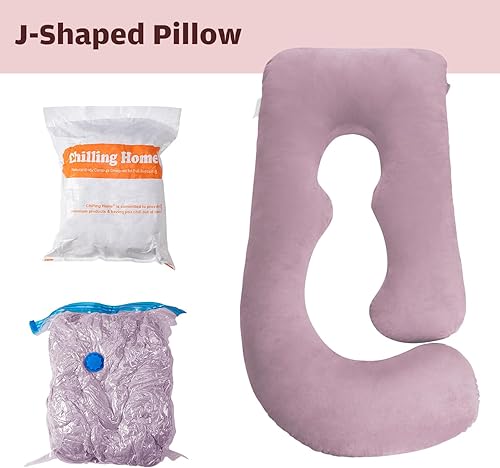 Miniatura 7 de Chilling Home Almohadas de embarazo, almohadas de embarazo para dormir en forma de U, almohada de cuerpo completo, almohada de maternidad de 58