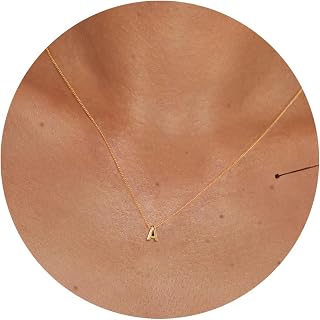 Small Initial Necklace Dainty 14K Gold Plated Personalized Tiny Initial Pendant Necklace Cute Gold Letter Choker Necklaces for Women Jewelry Gift
