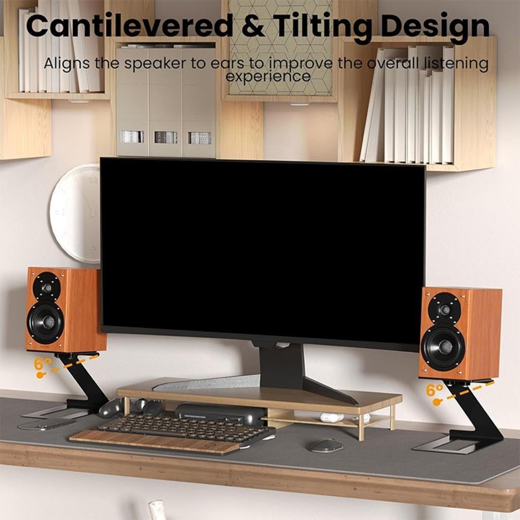 6° Incline Speaker Stand Desktop Speaker Stand Bookshelf Speaker Stand