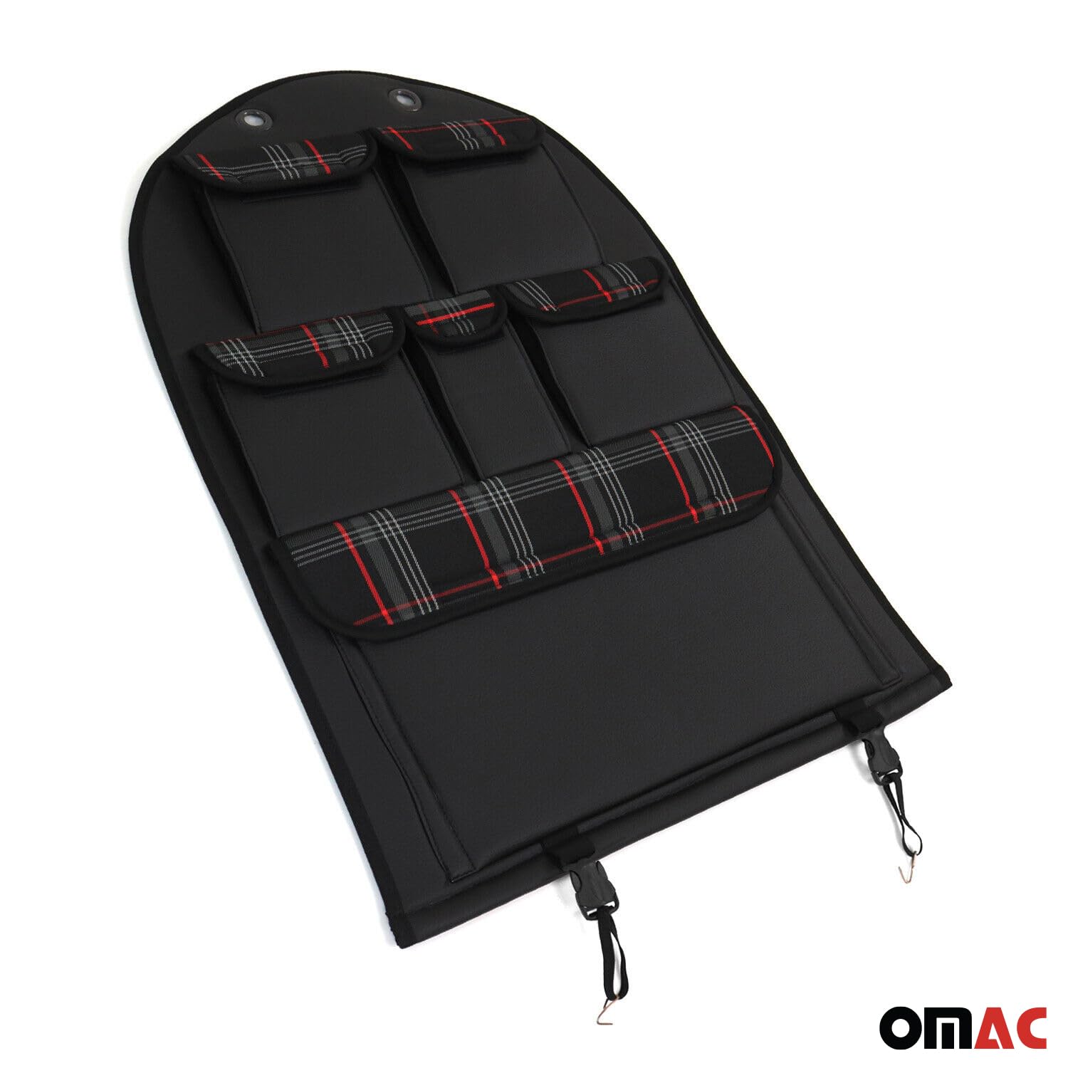 OMAC GmbH Autositz Organizer Rücksitztasche kompatybilny z T5 2003-2015 | Organizer z Tasche Rücksitzschoner do Autos | Autositzschoner z Rücklehnenschutz (Czerwony)