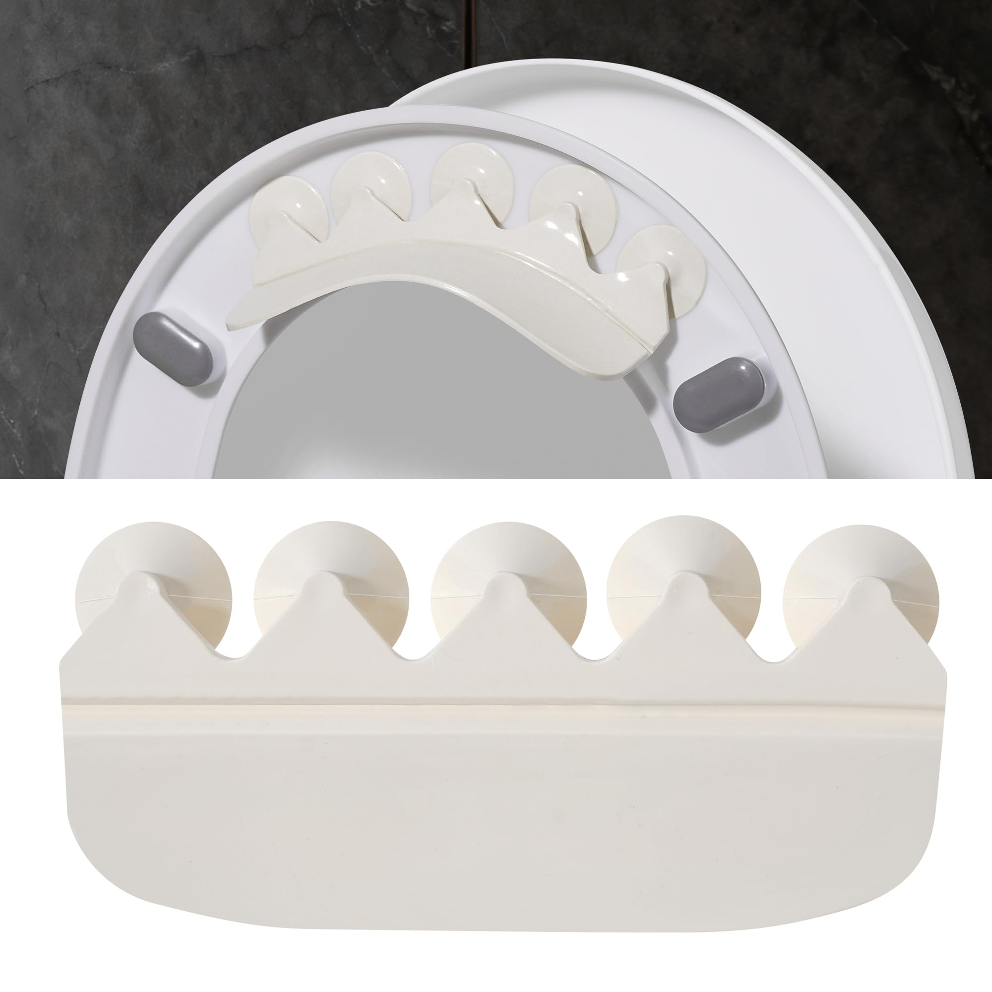 Toilet Splash Guard Pee Deflector with Strong Suction Cups – Urine Guard Prevents Pee Leaks 5 Large Suction Cups with Center Extension Rib | Pee Shield for Kids, Potty Training & Adults (1, 7x3.3inch)