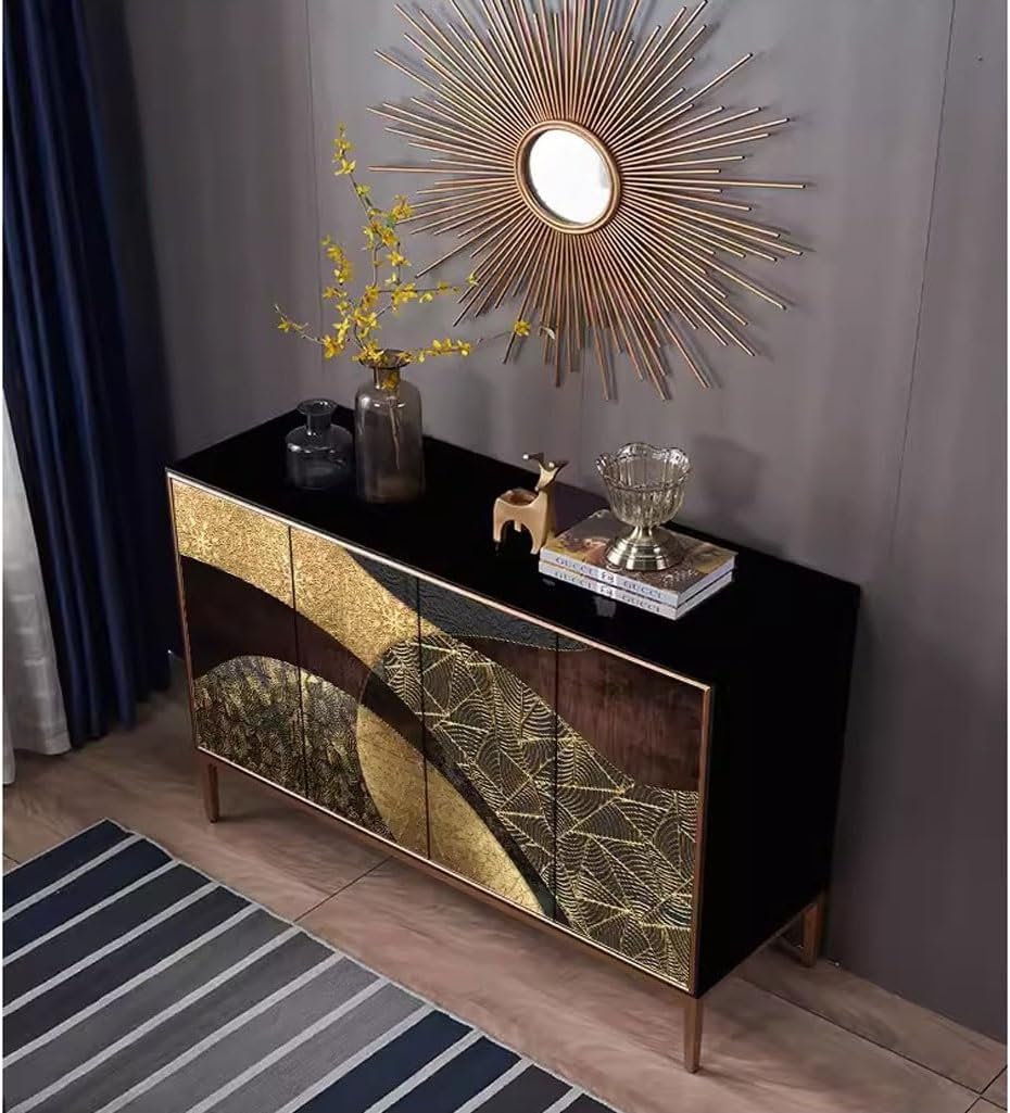 Buffet Cabinet Light Luxury Style Dining Sideboard Solid Wood Entryway Shoe Cabinet Living Room Against The Wall Decorative Office Storage Buffet Cabinet with Storage