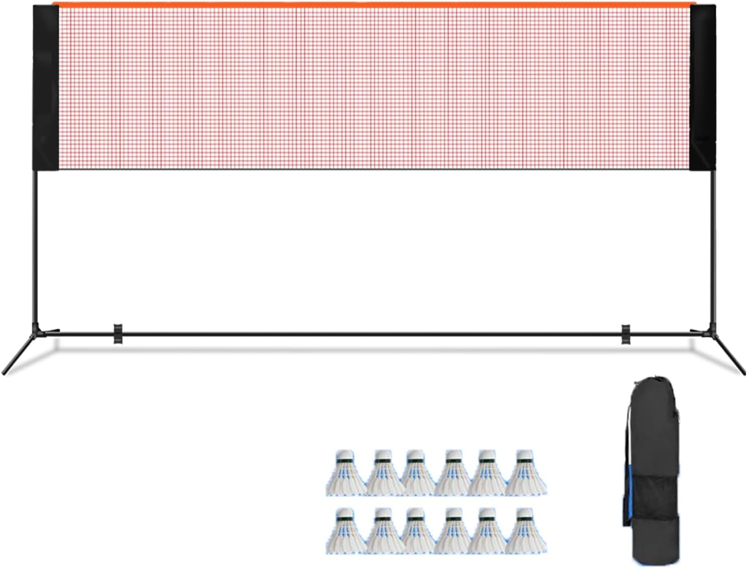 Badminton Net Stand Portable,Indoor Outdoor Volleyball Poles,Badminton Volleyball Combi Posts,with Badminton and Backpack,Sports Training Equipment for Court Beach Drive (One Color