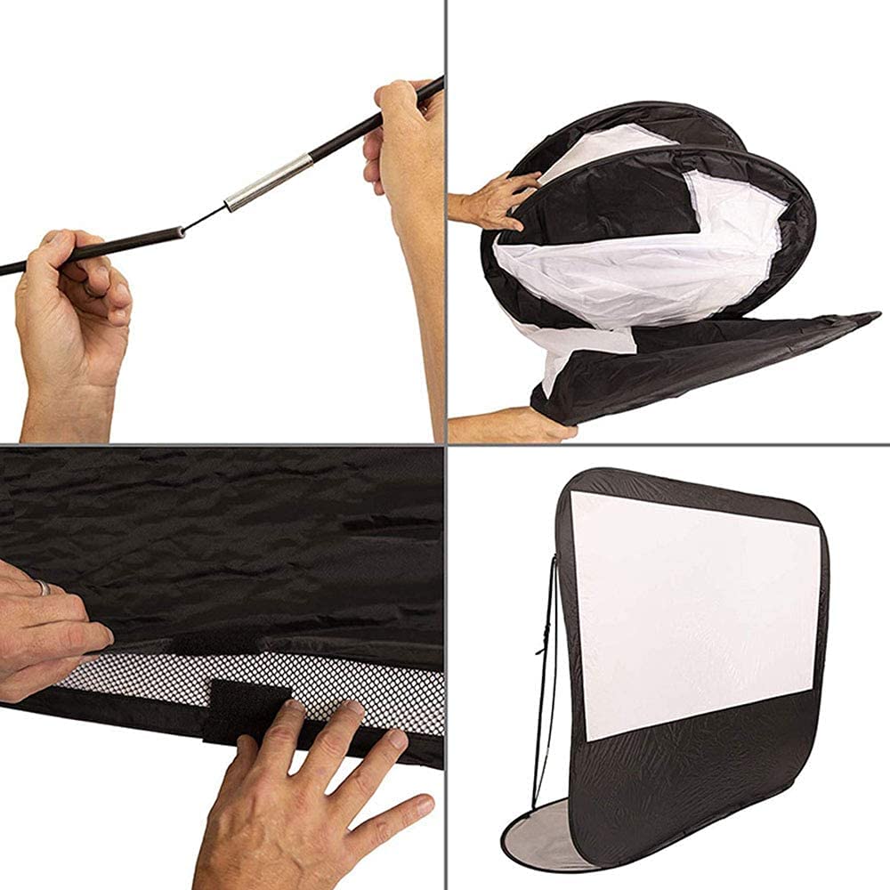 Opvouwbaar projectiescherm, eenvoudig te monteren, draagbaar thuisprojectiescherm met hoge definitie, 84 100 120 inch voor op reis, kantoor, thuisbioscoop, kerk (84 inch 16:9