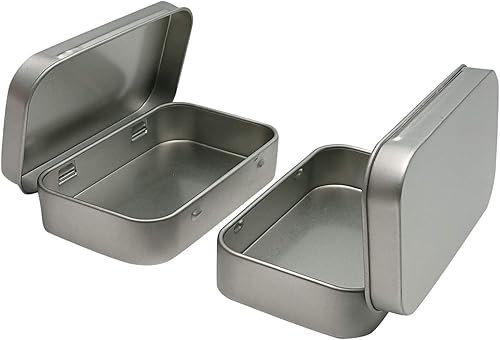 Miniatura 5 de Juego de 30 contenedores de metal con bisagras, mini contenedor de almacenamiento pequeño portátil con tapa para almacenamiento en el hogar, 3.7 x