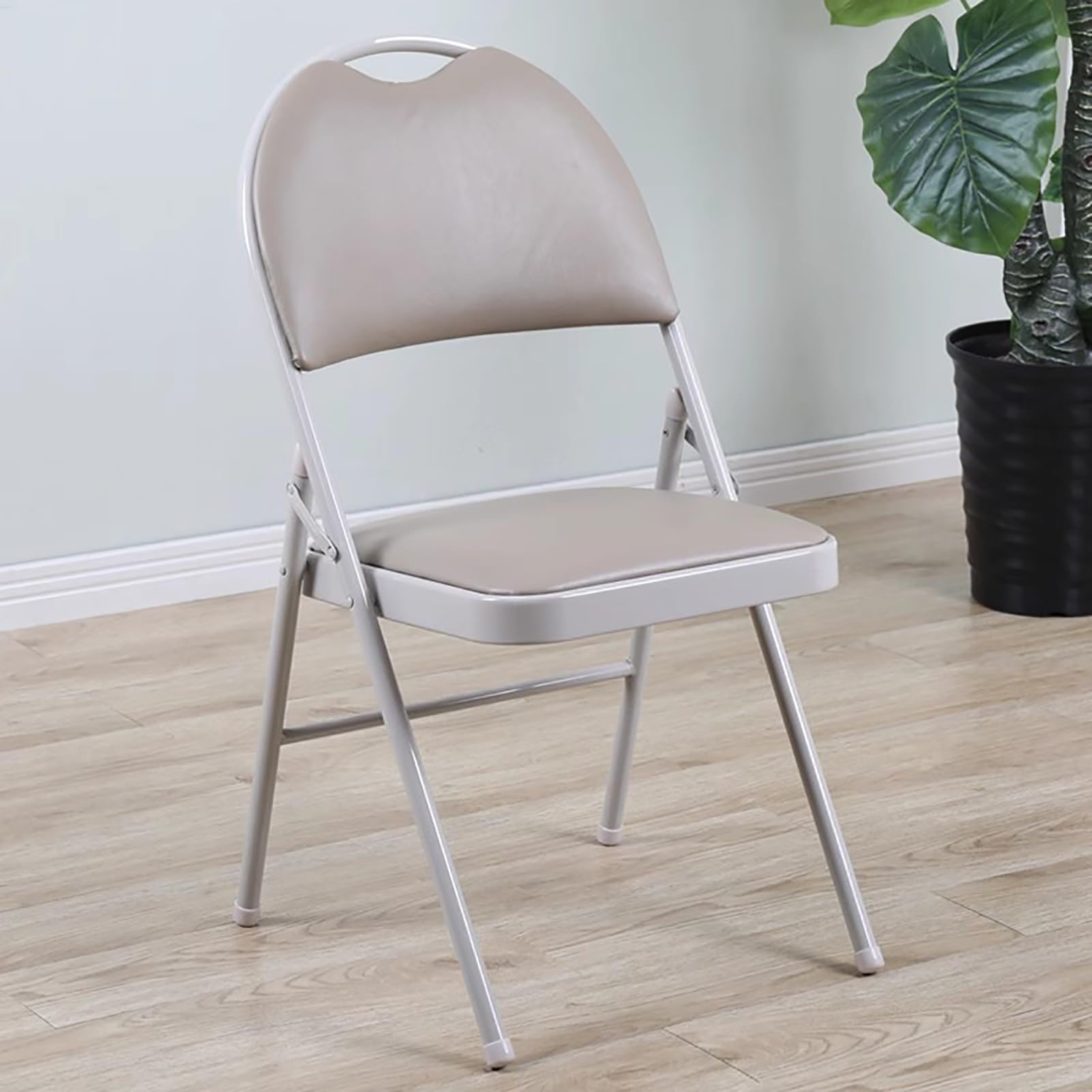 Chaise pliante en métal rembourrée tissu 45x49x87 cm pour intérieur