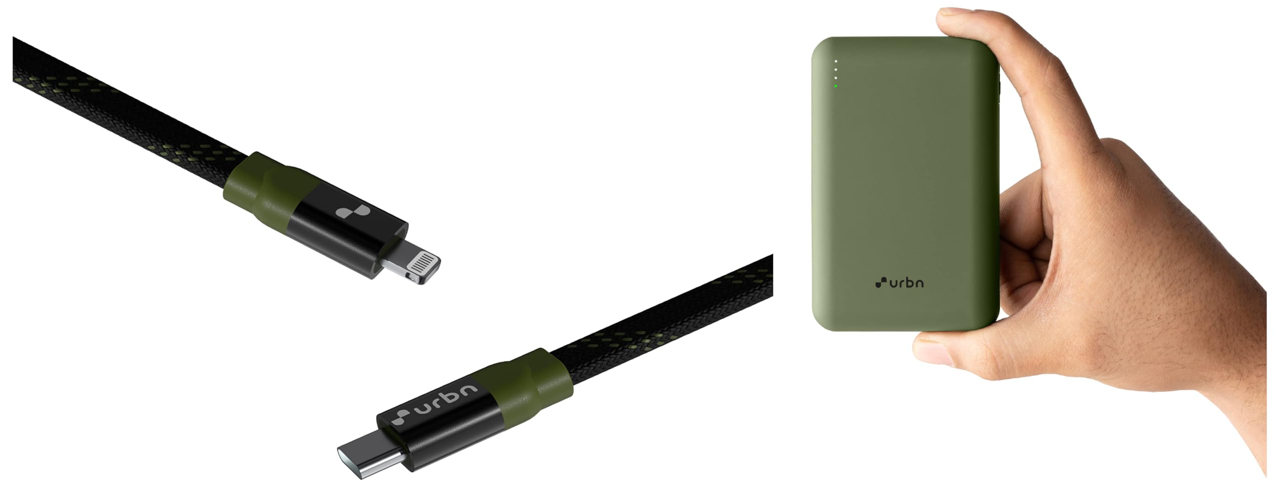 URBN 20000 mAh Premium Black Edition Nano Power Bank | 20k mah Premium 22.5W Super Fast Camo with MFi Certified Super Fast Lightning Cable | Type C to Lightning-image-14