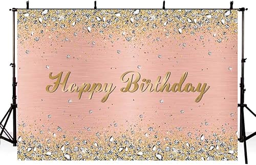 Miniatura 10 de Telón de fondo de cumpleaños azul oscuro de 7 x 5 pies, telón de fondo de cumpleaños azul marino y dorado, fondo de fotografía azul oscuro con