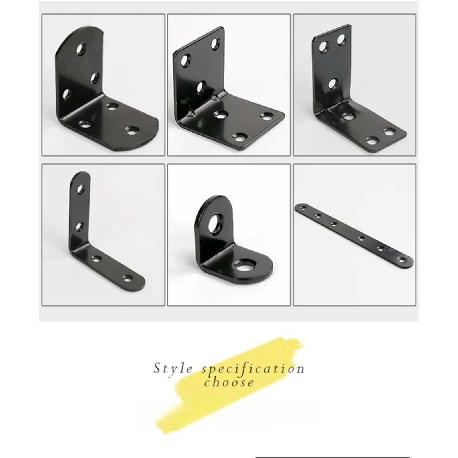 Staffe Angolari 2/4 pezzi di mobili neri spessi codice angolo armadio tavolo e sedia fissi ad retto(90X90X20mm 4pcs)
