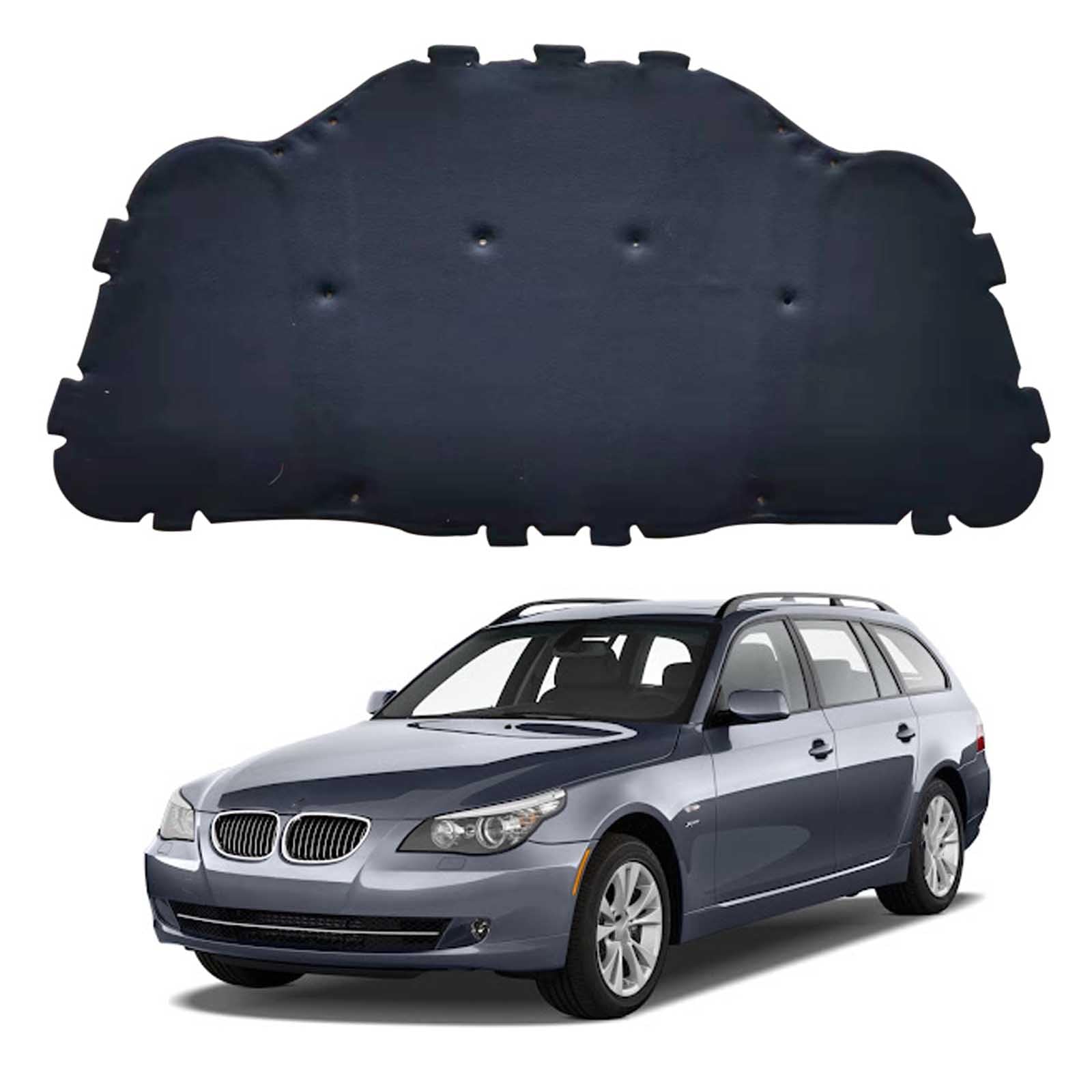 Papep Normal Heat Shield & Soundproof Cotton For Bmw 5 Series E60 E61 2003-2010 Oe: 51487148208/51487033727, Bonnet Engine Insulation Mat, Noise Reduction Thermal Liner Cover For Car Hood