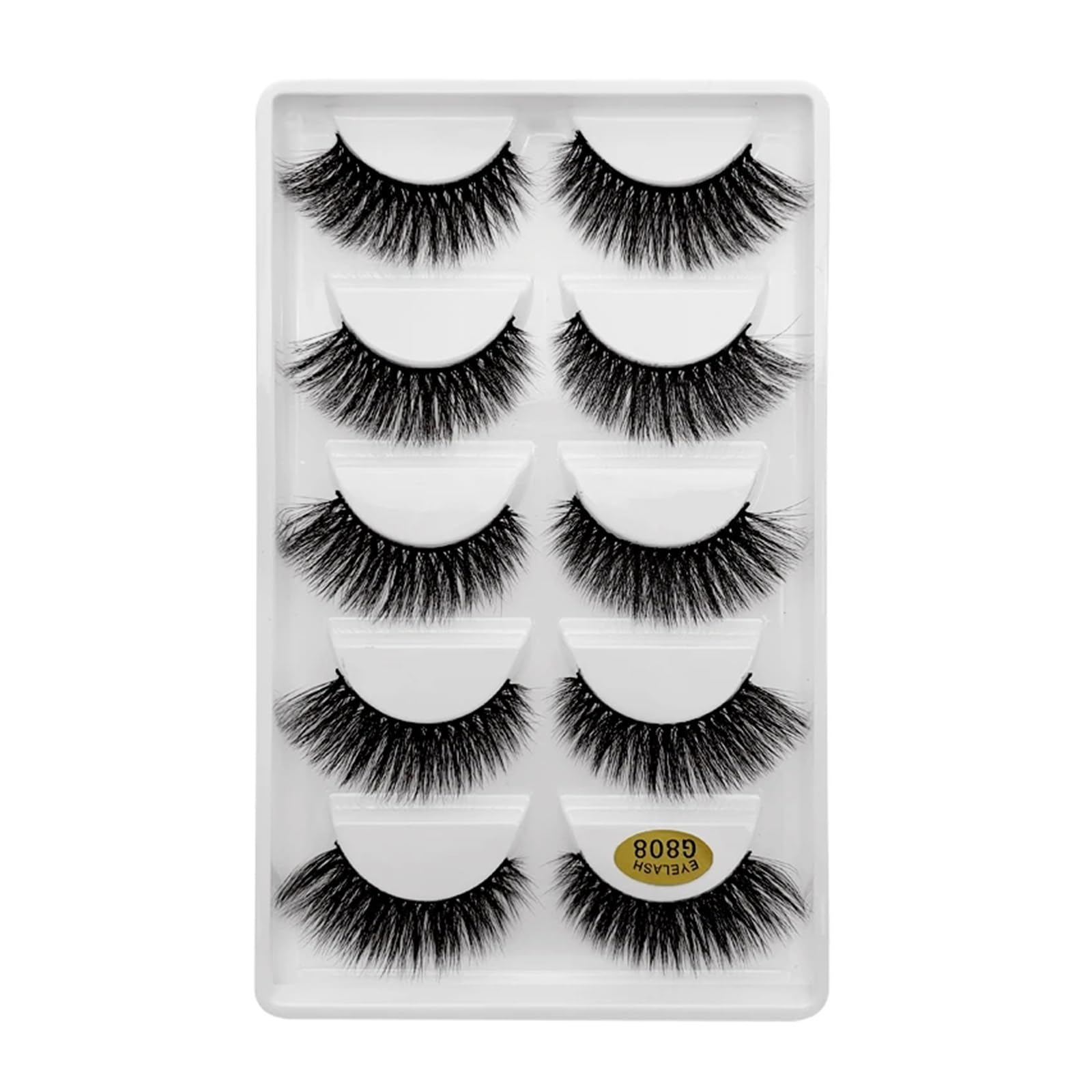 UAMOU Rzęsy 10/20/50/100 pudełek naturalne rzęsy z norek 3D Faux Cils Cilios puszyste sztuczne rzęsy delikatne grube rzęsy Cheerfully (Color : G807, Size : 50 boxes)