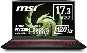 MSI Gaming Laptop Bravo17 Ryzen7 Radeon RX5500M/17.3FHD/16GB/SSD256GB/Bravo-17-A4DDR-010JP