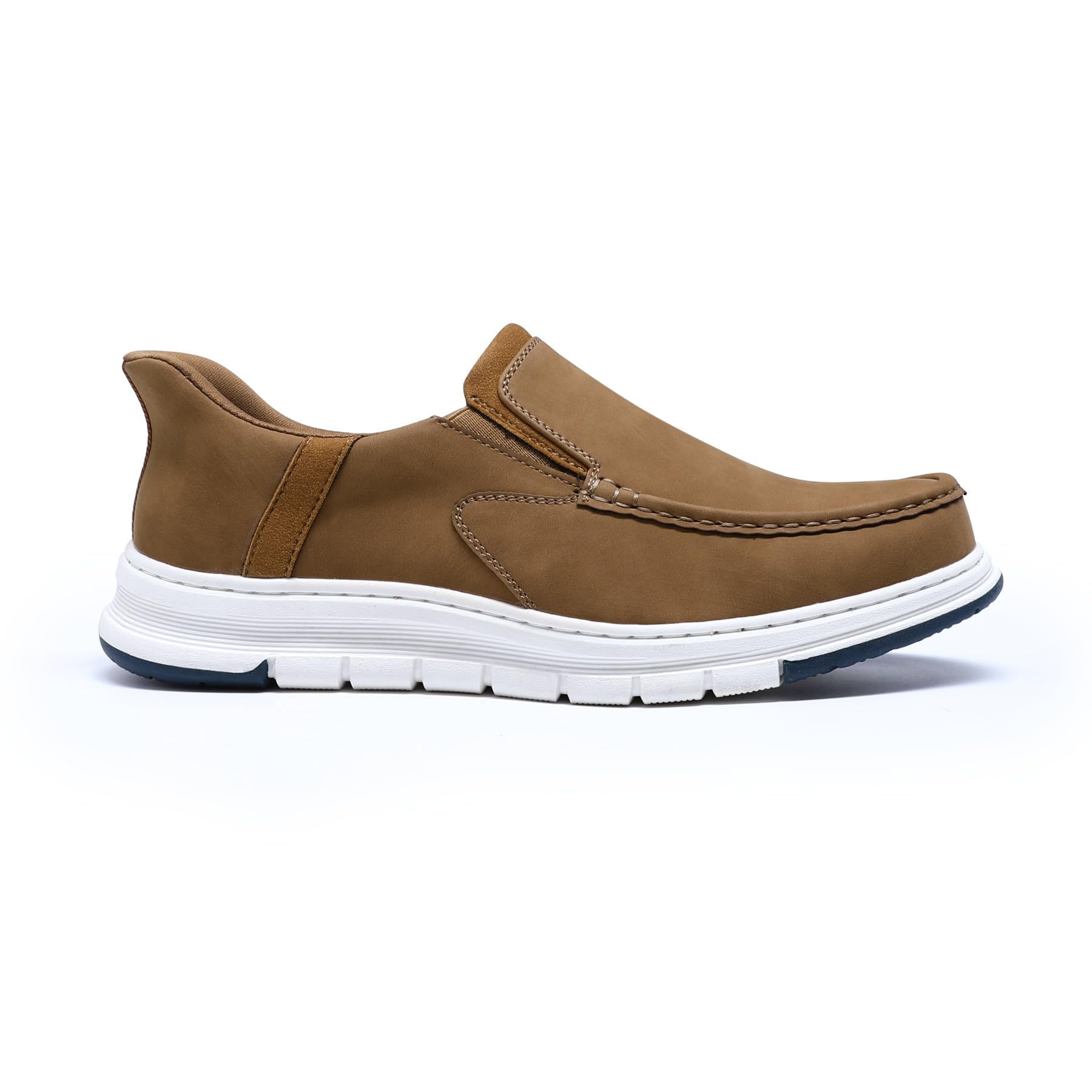 Allthemen Hombre Zapatos Cuero Casual Slip On Mocasines Puntera Redonda Loafer Retro Transpirable Trabajo Diario