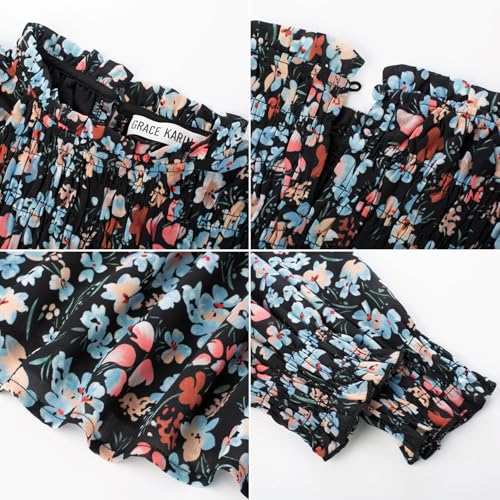 Image of GRACE KARIN Girls Long Sleeve Floral Dress Fall Winter Casual Dresses 6-14Y
