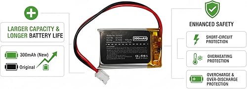 Miniatura 4 de Batería LiPo de 300 mAh 3.7 V 602030 con 2 cables PH2.0.000 in Conector 602030 Batería recargable resistente a altas temperaturas para auriculares
