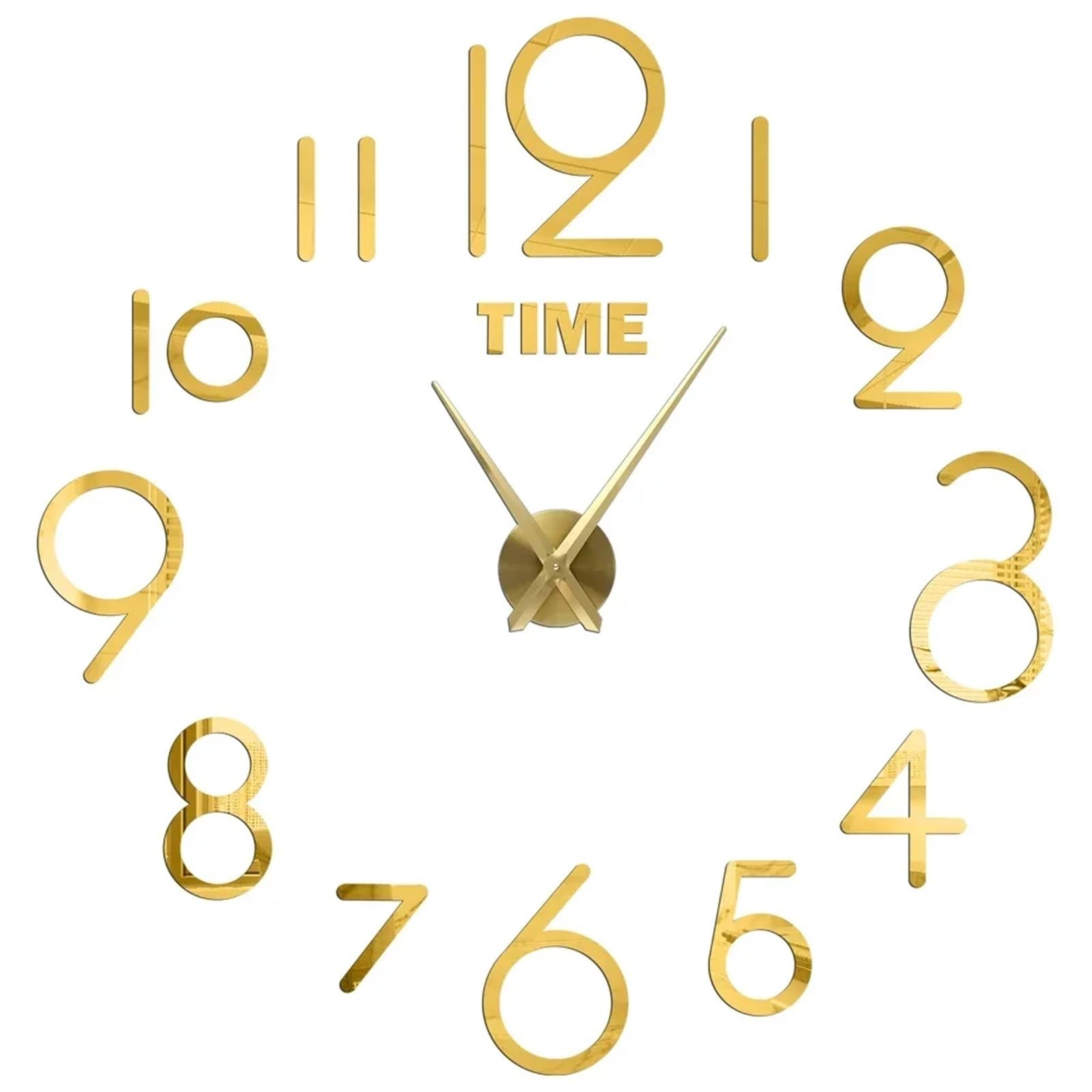 JBJYGSG DIY Wall Clock Frameless Modern 3D Mirror Sticker For Home Office Hotel Restaurant Decoration For Living Room Bedroom(Color8,47inch)