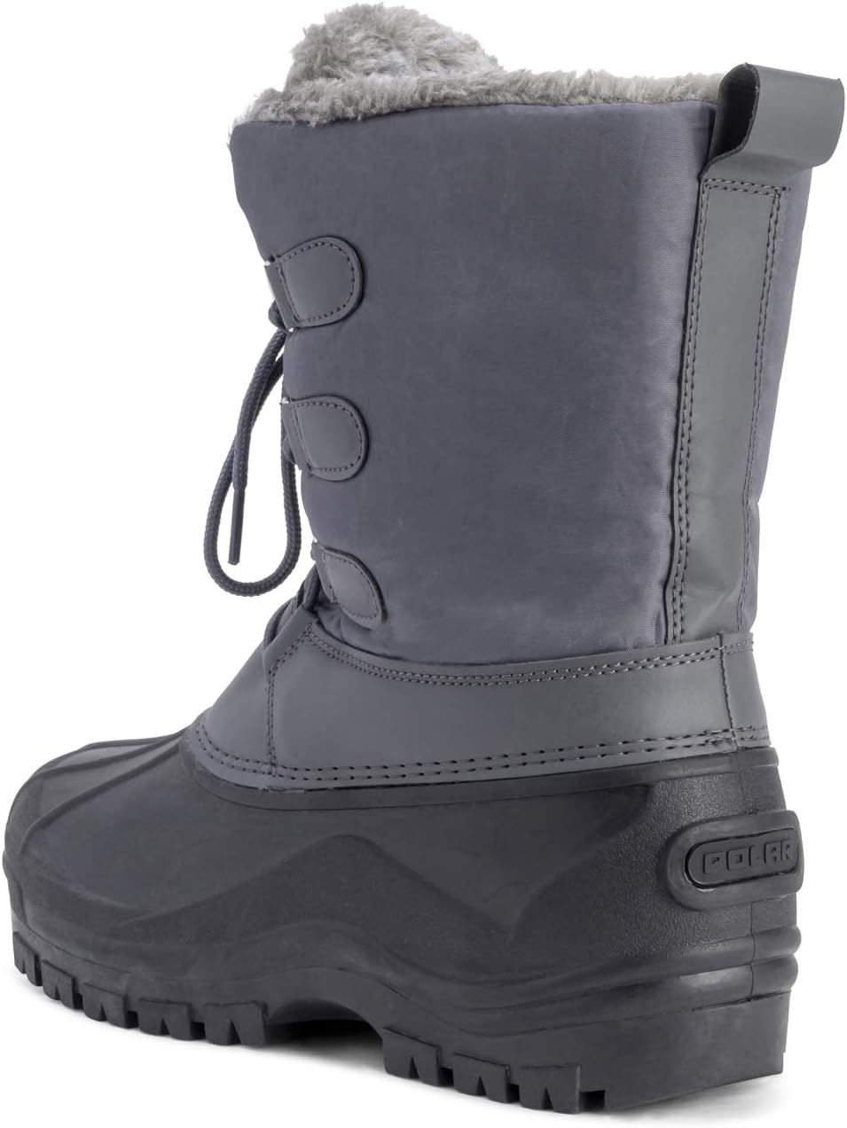 POLAR Mens Muck Lace Up Short Nylon Winter Snow Rain Lace Up Casual Duck Boots - Image 8