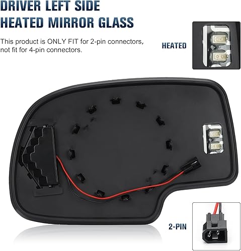 Miniatura 5 de Hurotoms Cristal de espejo lateral del conductor para Chevrolet 2003-2006  Silverado  Suburban  Tahoe y GMC 2003-2006  Sierra  Yukon (2007 Classic)