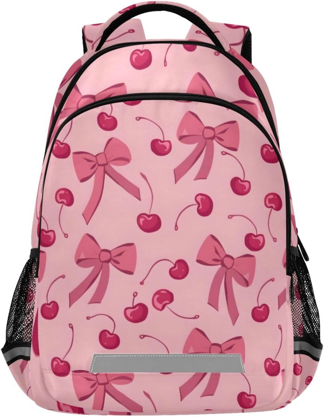 ALAZA Bow Cherry Pink Backpack Girls Kids Backpacks Boys School Bookbag 3rd 4th 5th Grade Casual Daypack Laptop Shoulder Bag with Chest Strap