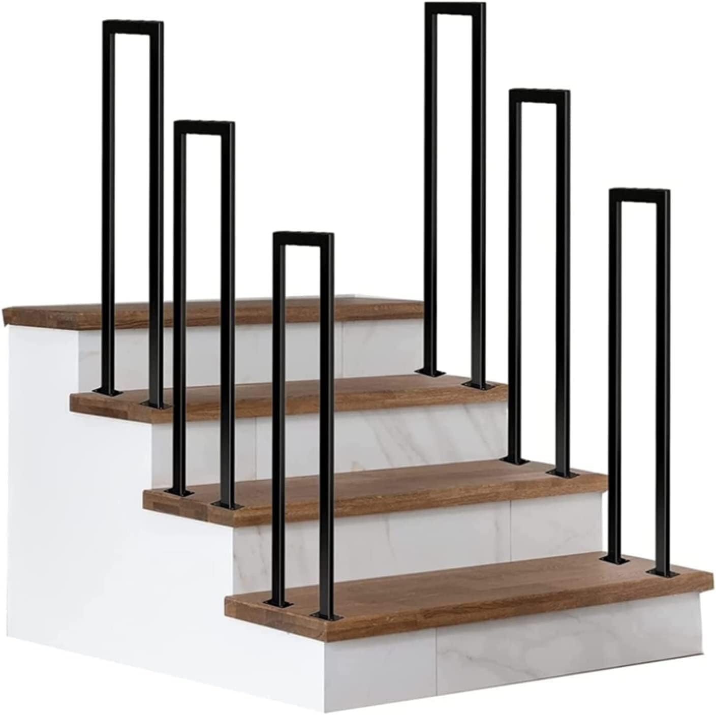Rampe d'escalier en fer forgé en U barre appui jardin loft couloir