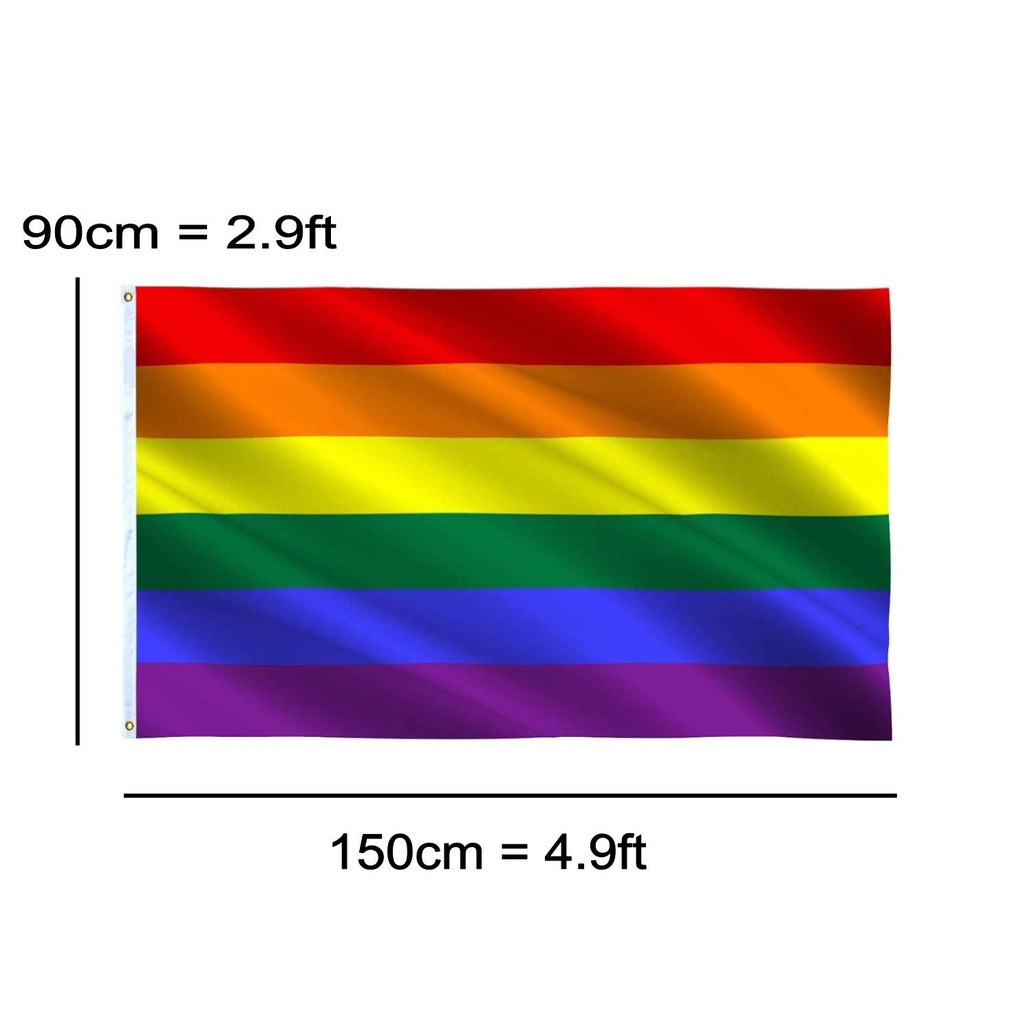 Bandiera Arcobaleno XXL 150x250 Cm – Rainbow Pride CSD LGBTQ+ Queer Gay