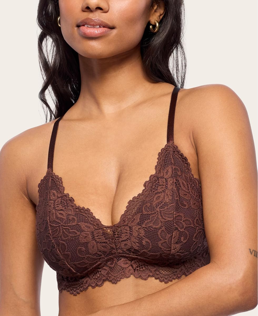 Katie Triangle Bralette for Women, Unpadded and Unlined Wireless Bra, Perfect Adjustable Everyday Lace Lingerie - Image 6
