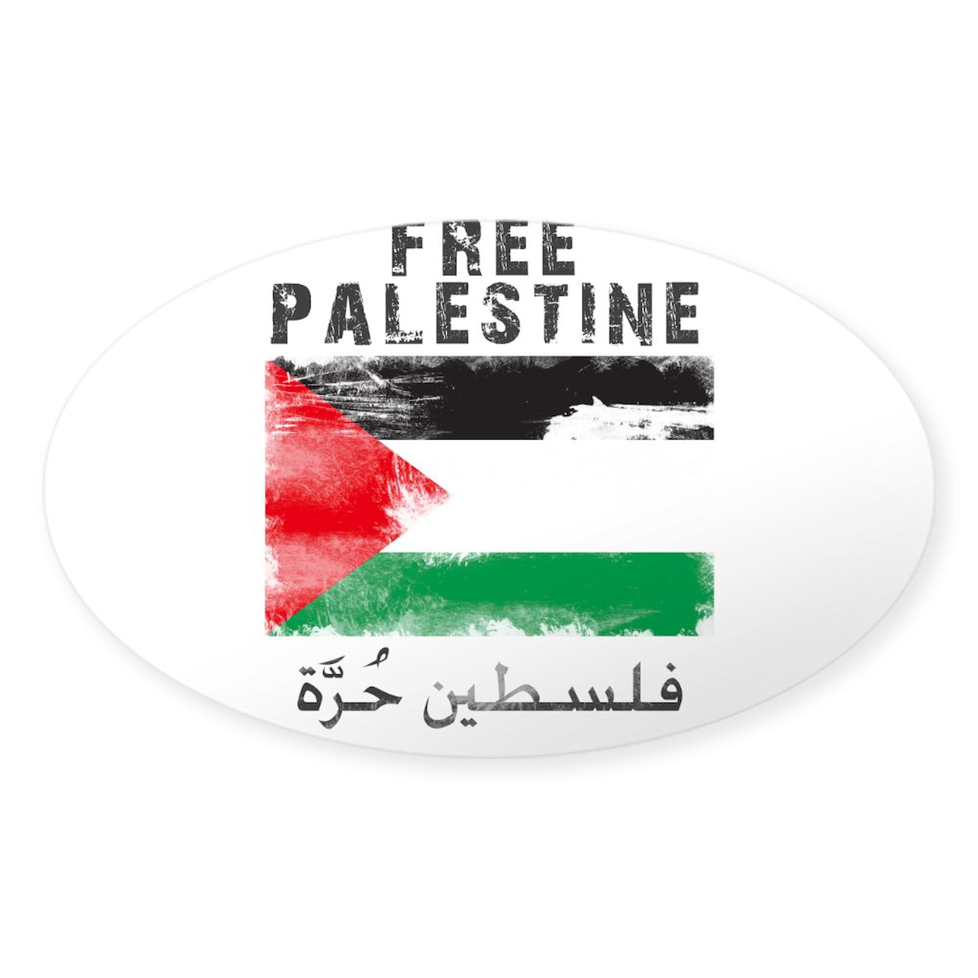 CafePress Free Palestine (Filistin Hur Sticker Oval Car Bumper Sticker