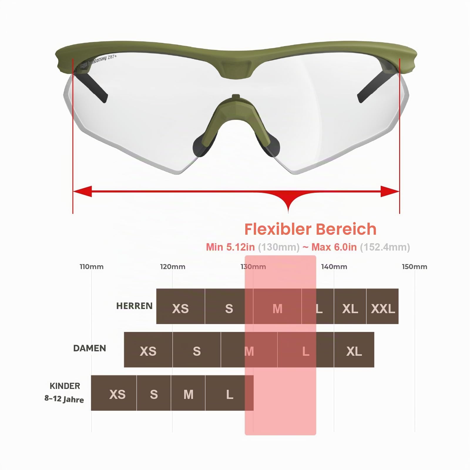 HTS HUNTERSKY S53 Anti-Beschlag Taktische Schießbrille, Ballistischer Augenschutz, für Jagd, Airsoft, Reiten, Pickleball