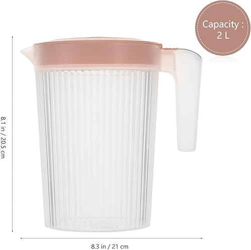 Miniatura 2 de HEMOTON Jarra de agua, recipientes de café, jarra de agua, jarra de agua, jarra de vidrio, jarra de plástico con tapa, jarra de té helado, jarra de